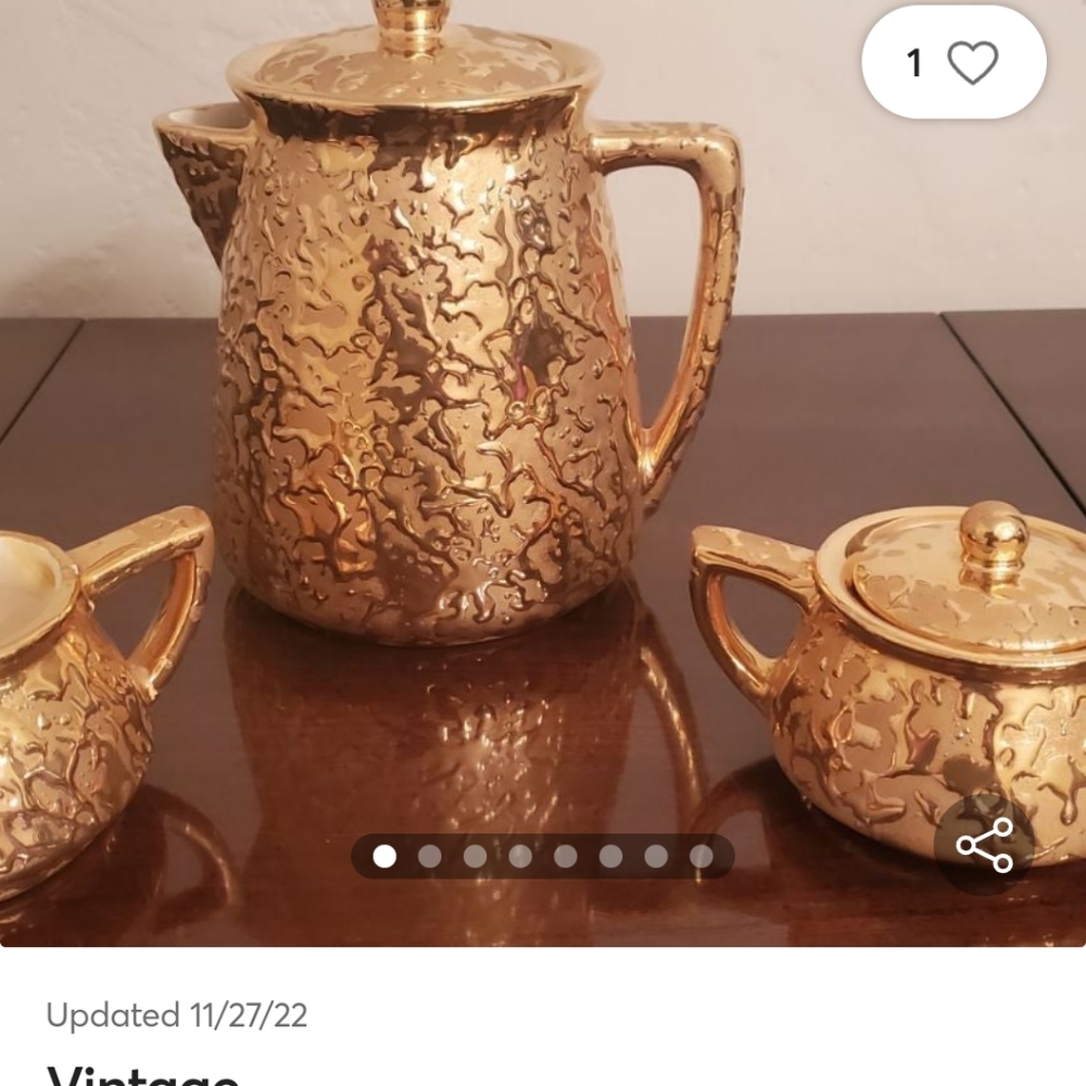 Antique Tea Set 24k gold leaf  BEAUTY!